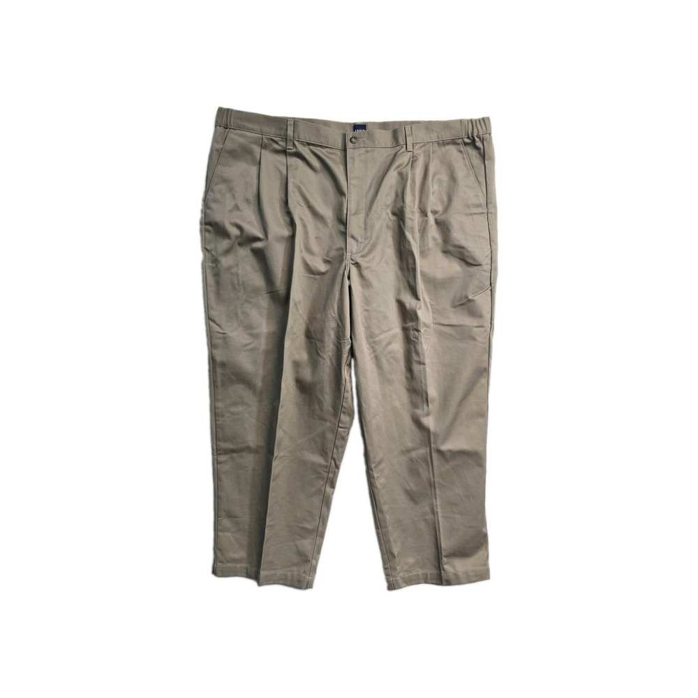 Basic Editions Men's  Khakis  50x30 Brown Pleated  NWT